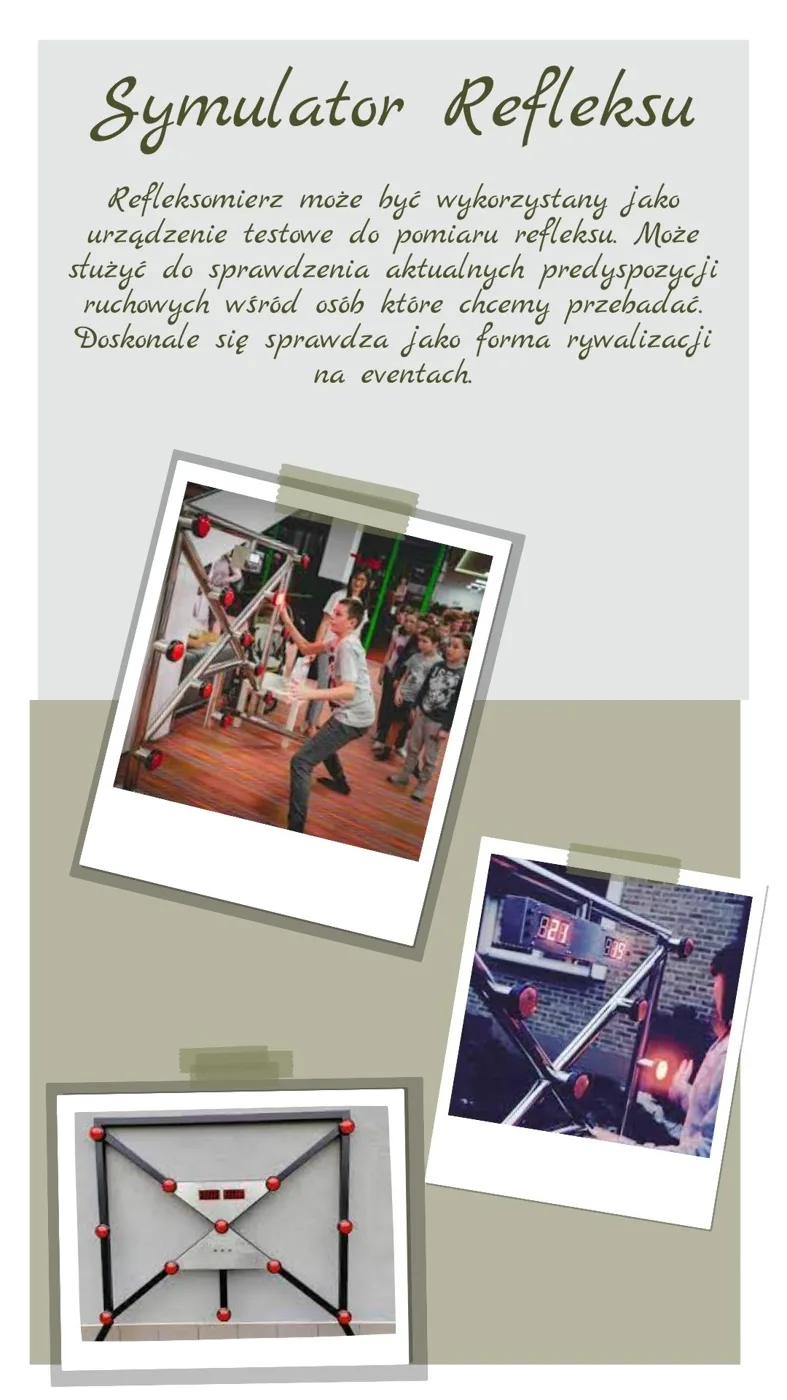 Plakat symulatora refleksu — refleksomierz eventowy